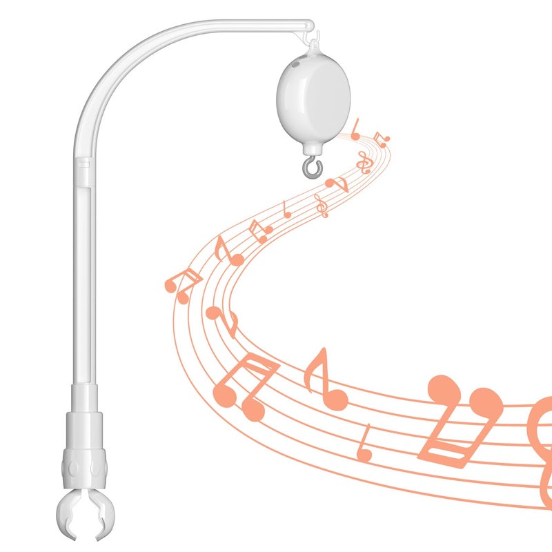 FEISIKE Baby Crib Mobile Arm with Music Box Spin Motor 23 Inch Volume Control 3 Modes(Turn & Music Turn Only  Music Only) Nursery Decor Hanger Holder for DIY Clamp Mobile 35 Lullabies 30 Min Auto-Off - Image 1